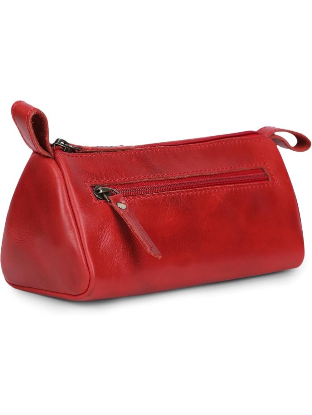 Genuine Leather Makeup Bag for Women - Travel Cosmetic Pouch, Toiletry